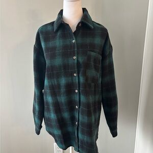 Love Notes Green and Black Plaid Shirt